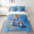 thumbnail image 2 of Feelyou Kawaii Jungle Frog Bedding Comforter Set 7pcs for Child, Fashion Artwork Queen Bedding Sets, Cartoon Animal Theme Reversible Queen Sheet Sets, Microfiber Bedroom Decor, 2 of 7