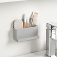 thumbnail image 3 of Meiiso Wall‑Mount Storage Caddy with Phone Slot, Plastic Multi‑Purpose Wall Organizer for Remote Control Phone Small Supplies, 4.72"×3.78"×2.05", 3 of 5