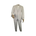 thumbnail image 2 of Men Seersucker Suit By Adolfo Stripe Casual Dressy Summer Suit 2 Button C624 Tan, 2 of 11
