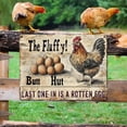thumbnail image 6 of Chicken Metal Tin Signs Funny Chicken Coop Sign Fluffy Butt Hut Last One In Is A Rotten Vintage Tin Sign for Cave Kitchen Barn Coop Wall Decoration Sign 12x16inch, 6 of 6