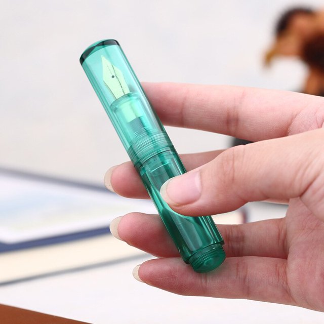 Mahanan Wancai-Mini pluma estilográfica transparente, pluma fina de iridio de 0,5mm, punta de Palma portátil, pluma de tinta de resina de viaje corta, regalo de escritura