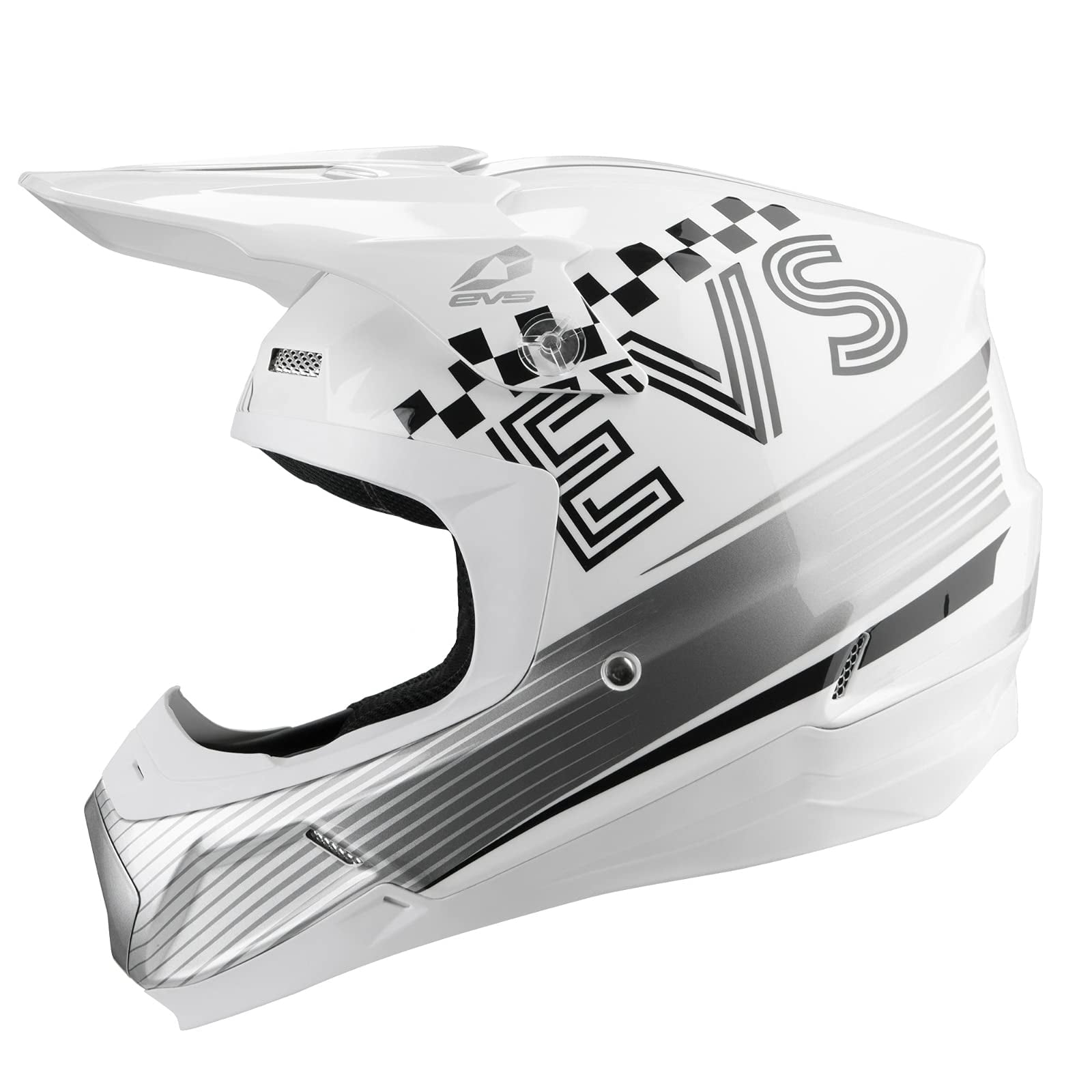 Evs Sports Unisex-Adult T5 Torino Off Road Full Face Motorcycle Helmet (White, Large) H20T5T-WH-L