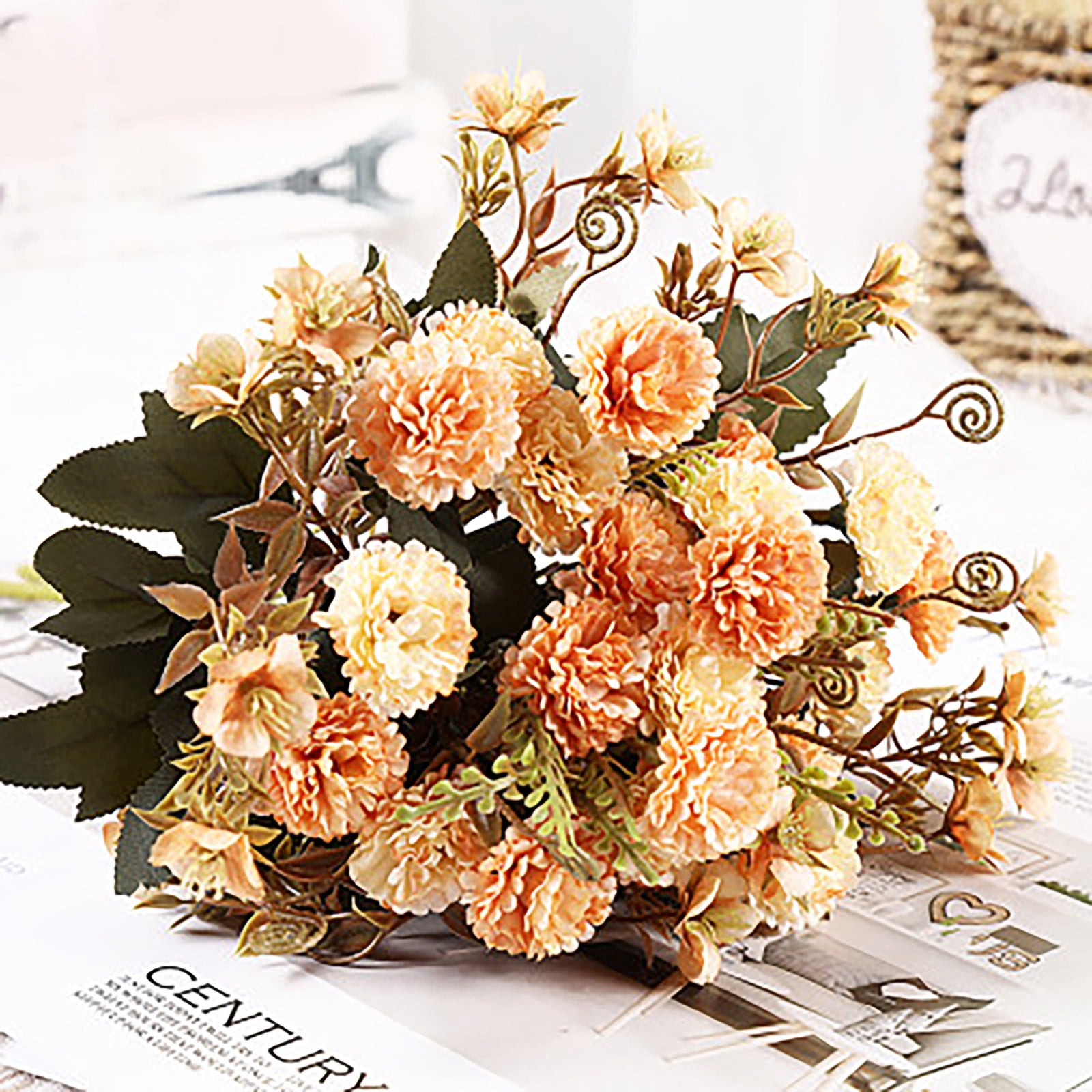Kimura's Cabin Artificial Peony Flowers - Silk Fake Peony Bouquet In Spring White For Home, Wedding & Table Decor - View #8