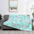 thumbnail image 2 of Uemuo Colorful Sweet Donuts Printed Throw Blanket for Couch, Fluffy Fuzzy Blankets for Bed, Sofa, Cozy Flannel Faux Fur Blanket-60"x50", 2 of 6