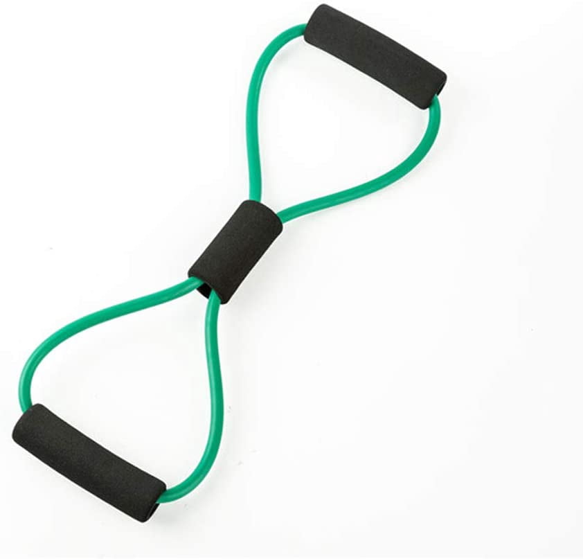 2Pcs Yoga Gym Fitness Resistance 8 Word Chest Expander Rubber Tubes Pull Rope Workout Muscle Elastic Bands For Sports Exercise (Green)