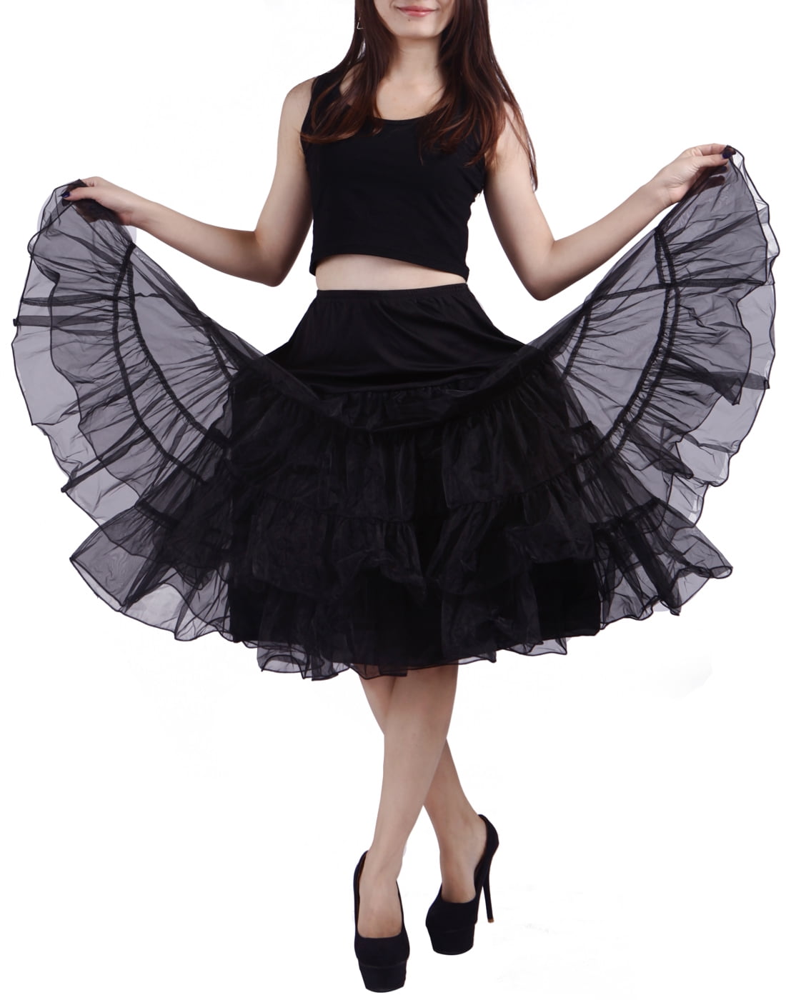 black petticoat dress
