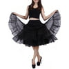 HDE Womens Petticoat Tutu Skirt Vintage Rockabilly Swing Dress Underskirt (L-XL, Black)