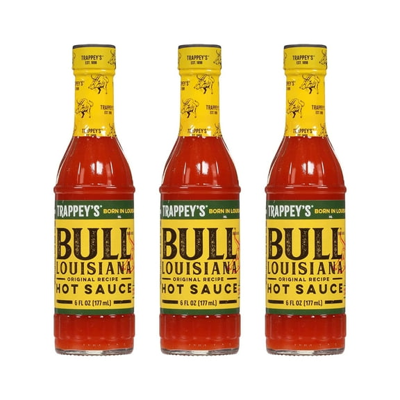 Trappey's Bull Brand Louisiana Hot Sauce, 6 Ounce (Pack of 3)
