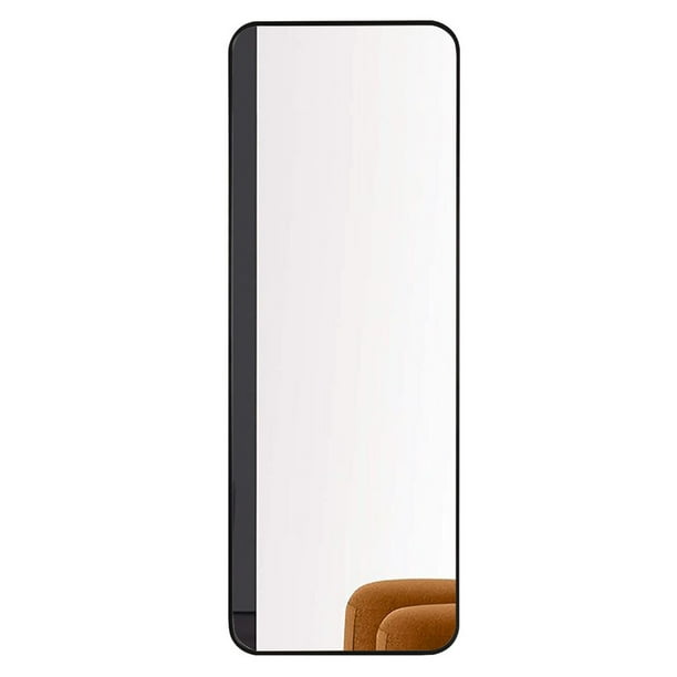 Magnifique Full Length Mirror Wall Mounted, Black Metal Frame Floor Length Mirror Hanging or