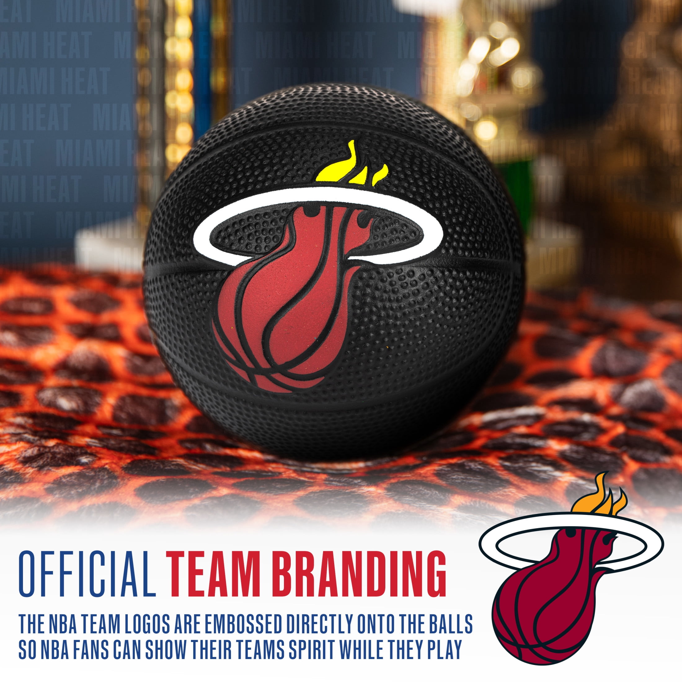 Franklin Sports NBA Miami Heat Mini Foam Basketball - Kids 5.5" Inch Toy Basketball for Over the Door + Mini Indoor Basketball Hoops - NBA Fan Shop Soft Foam Indoor Kids Basketballs