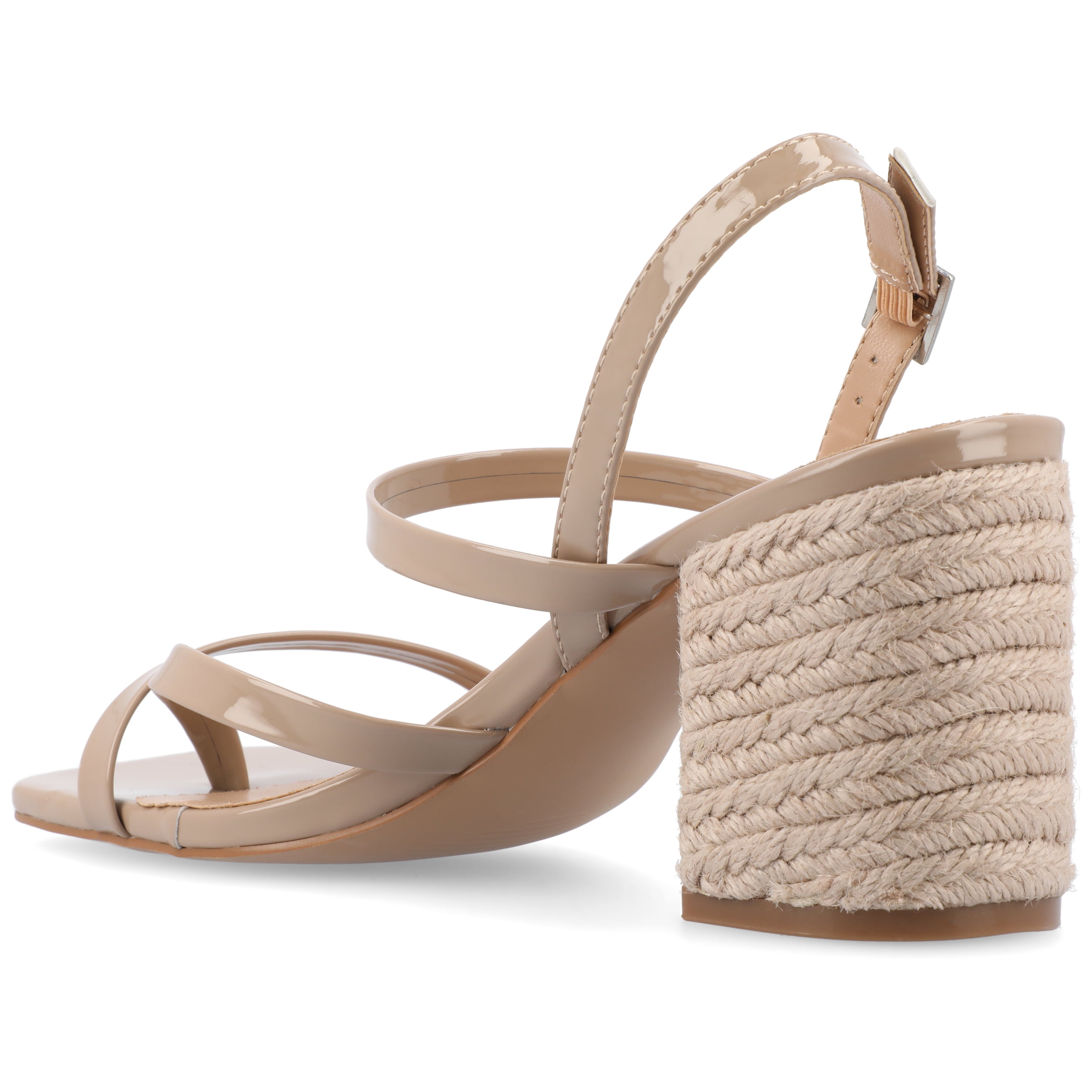 Journee Womens Olivina Jute Covered Block Heel Dress Sandals