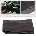 thumbnail image 4 of Funda Para Volante De Coche, Juego De Funda Para Volante De Cuero Para Coser A Mano Funda Para Volante De Cuero De 38 Cm/15 Pulgadas Cosido A Mano En Relieve Con Aguja E Hilo, 4 of 7