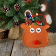 thumbnail image 3 of Bolsas de regalo navideñas de fieltro de reno actuales de 13 x 17 cm, juego de 6, 3 of 6
