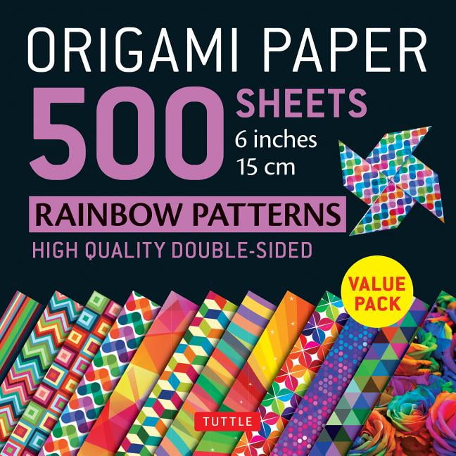 Origami Paper 500 sheets Chiyogami Patterns 4 Tuttle Origami Paper 10 cm Double-Sided Origami Sheets Printed with 12 Different Designs 