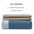 thumbnail image 2 of Bahar Tekstil 100% Cotton Quilt Cover Bedding Set Caro Cotton Duvet Cover Set of 3 (Blue) Lightweight Comforter Cover with Two Zippered Pillow Cases (Twin), 2 of 9