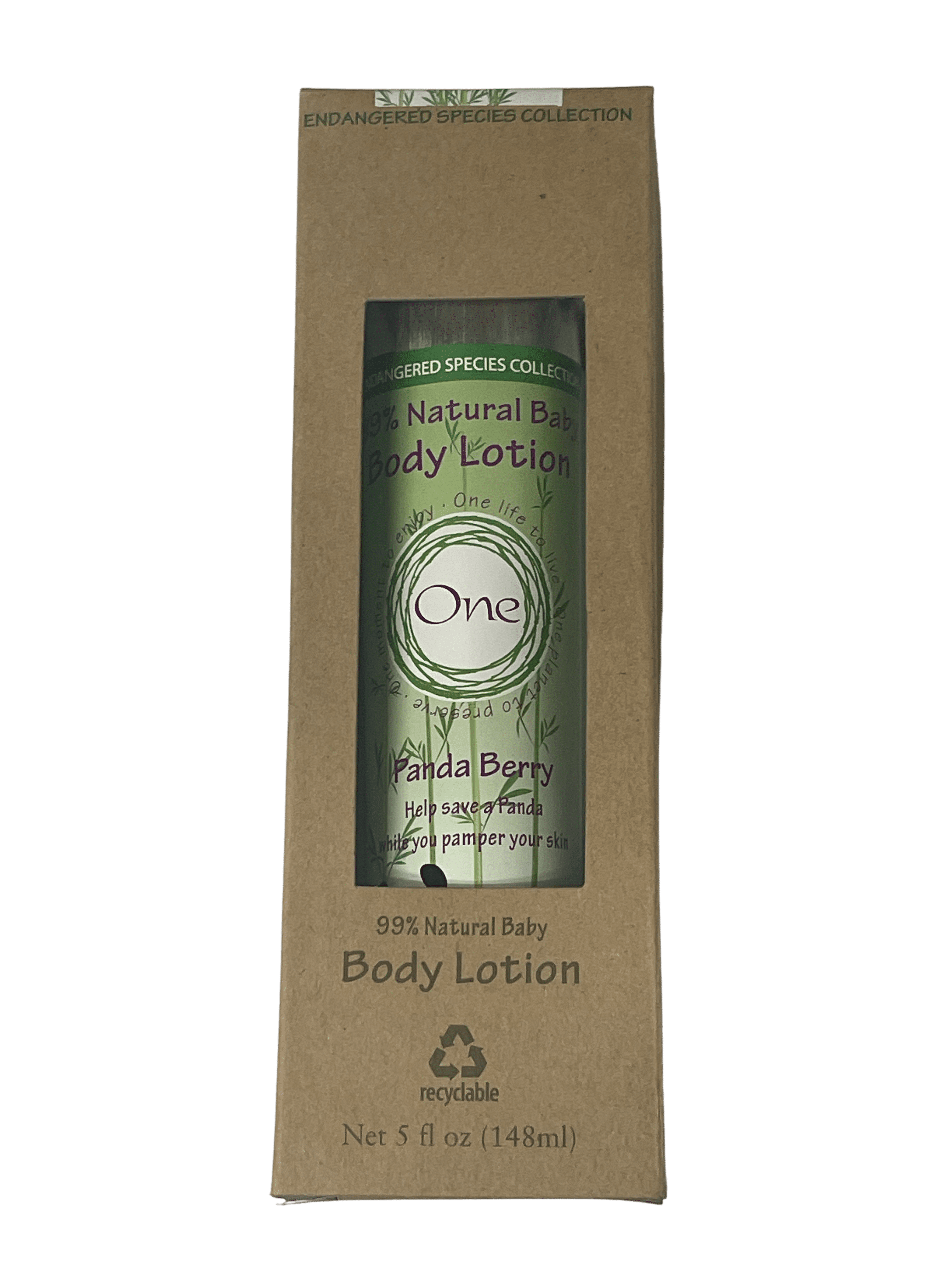 One Baby Endangered Species Collection Baby Body Lotion, Panda Berry, 5 oz
