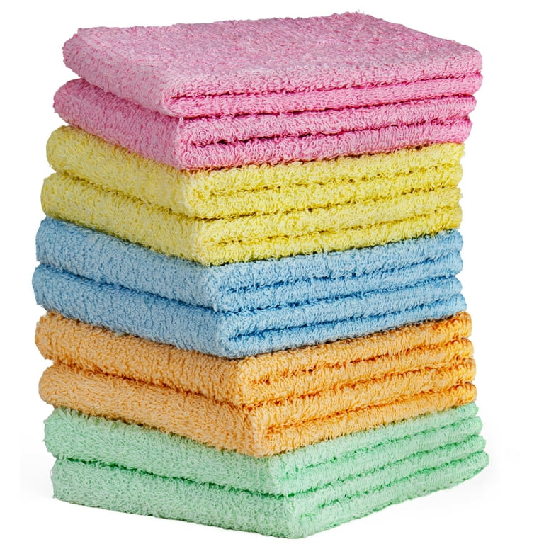 DecorRack 100 Cotton 12 x12 Bathroom Washcloths Assorted Pastel Colors Hand Towels 10 Pack Walmart