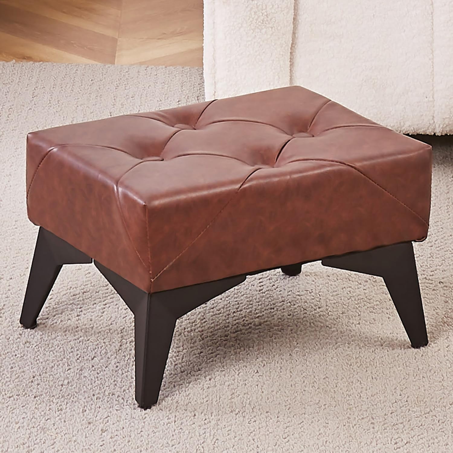 Soft Footrest Ottoman, Sofa Footstool Extra Seating for Living Room Entryway Bedroom Coffee