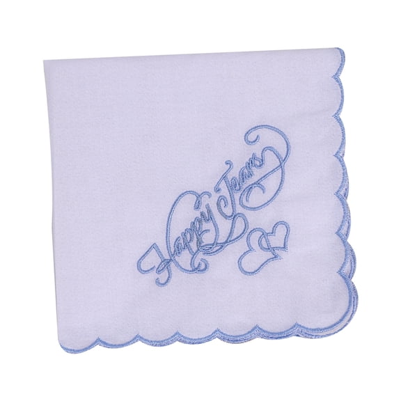 Delicate Happy Tears Cotton Handkerchief Wedding Guest Embroidered Decorative 28x28cm
