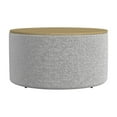 thumbnail image 5 of Mesy Storage Ottoman, 30 Inch Round Lift Tray Top, Light Gray Boucle, 5 of 9