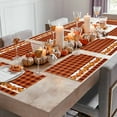 thumbnail image 3 of Fall Placemats Set of 6 Autumn Maple Leaves Pumpkin Place Mats Thanksgiving Placemat Orange Buffalo Plaid Table Mats for Dining Kitchen Table Holiday Dinner Party Home Fall Decorations 13x19 Inch, 3 of 8