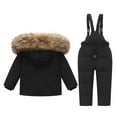 thumbnail image 4 of Pxkloy Kids Winter Snow Jumpsuit 2 Piece Snowsuit Set Girl Winter Hooded Puffer Jacket and Snow Bib Pants Boy Ski Suits 2025 Fashion Outfits Black,2-3Years, 4 of 4