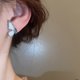 thumbnail image 4 of Pendientes Laklulu para mujer, pendientes colgantes con forma de anillo de perla y aguja de plata para mujer, regalos para niñas, 4 of 5