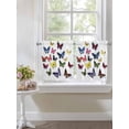 thumbnail image 3 of Half Window Curtains 24 Inches Long, Butterfly Print Window Treatment Curtain Drapes, Modern Colorful Animals Short Curtains Tiers for Kitchen Over Sink, 27.5"x24", 2 Panels, 3 of 7