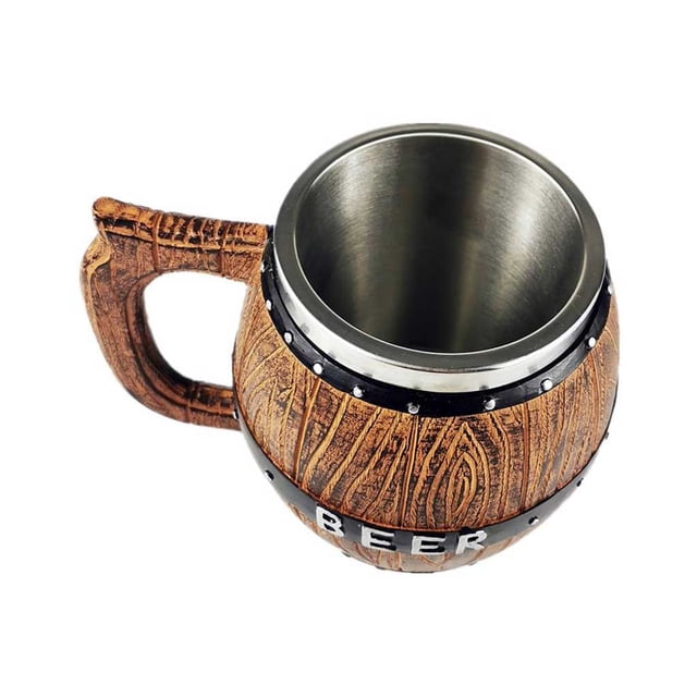 Injueey Taza de cerveza de simulación de 2 uds., taza de gran capacidad con forma de cubo, recipiente para bebidas con relieve de estilo Barra de herramientas