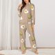 thumbnail image 2 of Fotbe Egg and Avocado Conjunto de Pijama de Manga Larga para Mujer con Estampado, Ropa de Dormir de 2 Piezas, Conjunto de Casa Suave y Cómodo con Bolsillos-Small, 2 of 7
