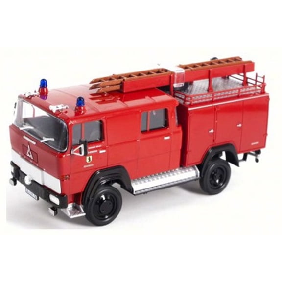 1965 Magirus-Deutz 100 D 7 FA LF8-TS Fire Engine, Red - Lucky 43017 - 1/43 Scale Diecast Model Toy Car