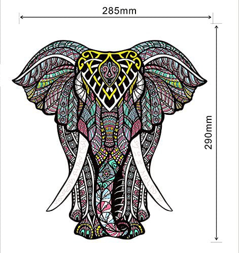 3000 Pieces Animal Jigsaw Puzzles for Adults-Colored Elephants-Large Puzzle Game Toys Gift Creativity Decompression Decorative Puzzle Cool and Challenge Art Picture
