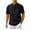 Black, variant on Kureaily Men Soild Color Shirt Short Sleeve Hippie Casual Band Collar Summer Beach T Shirts Men's Loose T-Shirt