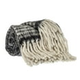 thumbnail image 2 of Super Soft Black and White Chevron and Striped Handloomed Mohair Throw Blanket, 2 of 4
