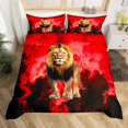 thumbnail image 2 of Erosebridal Housse de Couette à Imprimé Lion 3D Grand Lit, Housse de Couette Rouge Grand Lit, Literie Réversible Faune de Jungle Format Grand Lit, Décoration de Chambre en Microfibre, 3 Pcs (Sans Couette), 2 of 7