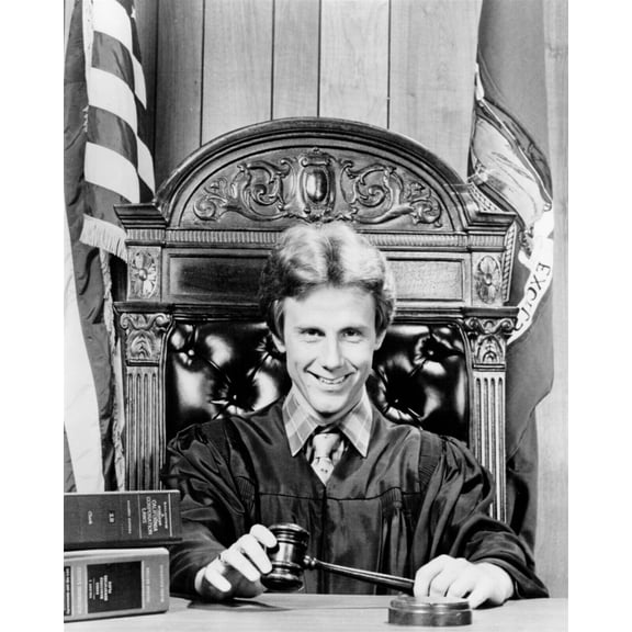 Harry Anderson sitting in Judge chair in gown Night Court TV 24x30 inch poster