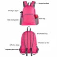 thumbnail image 5 of hulanddfd Backpack Foldable Waterproof Backpack with Front Zipper Pocket 12.6"x16.14"x4.72" Fluorescent Color Daypack for Camping Travel Hiking Gift for men and women Pink, 5 of 10