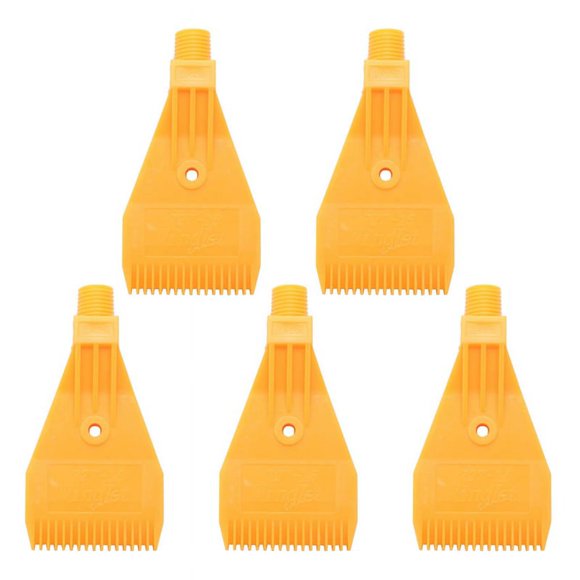 5X 1/4BSP Male Thread ABS Single Hole Air Blow Flat Jet Nozzle Yellow