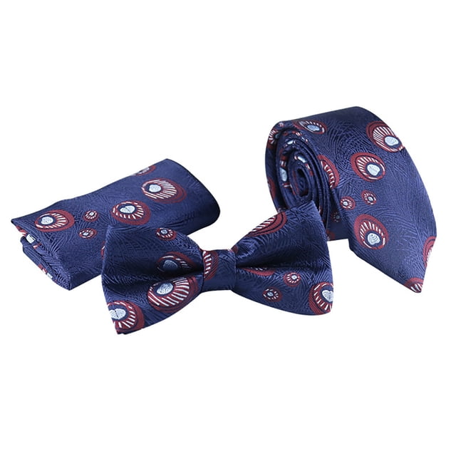 Bangcool Cravate Homme Modèle de Mode Paon Business avec Pochette Carrée et Nœud Papillon