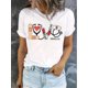 thumbnail image 1 of Camiseta con estampado de corazón de enfermera para San Valentín: camiseta informal de manga corta para mujer, transpirable, para adultos, hombres, mujeres, adolescentes, jóvenes., 1 of 6