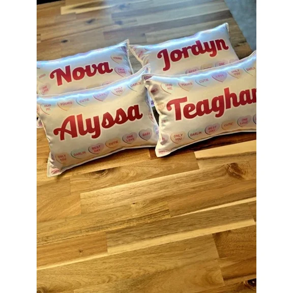 Set Of 1 - Personalized Valentine’S Pillow, Slumber Party, Sleepover