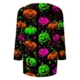 thumbnail image 6 of Women Halloween 3/4 Sleeve Tops Funny Graphic Tees Fall V Neck Loose Fit Party Halloween T-Shirts, 6 of 6