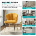 thumbnail image 6 of Wooden Upholstery Comfy Dining Chair Channel Tufted Metal Legs Living Room Bedroom Set of 2 Mustard, 6 of 9