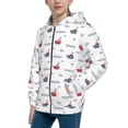 thumbnail image 2 of Kdxio Colored Sail Boats Pattern Kids Boys Girls Zip Up Hoodie 3D Printed Hooded Sweatshirt Hoody Coat with Pocket 7-12 Y-Medium, 2 of 6