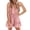 Pink, variant on High Waist Tank Rompers V Neck Beach Womens Flowy Ruffle Layered Shorts Jumpsuit