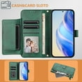 thumbnail image 6 of Multi-Functional Wallet Case for Samsung Galaxy S25 Edge, Card Slots Retro PU Leather Shockproof Flip Cover with Card Slots Zipper Pocket Kickstand Magnetic Wrist Strap & Shoulder Strap - Darkgreen, 6 of 14