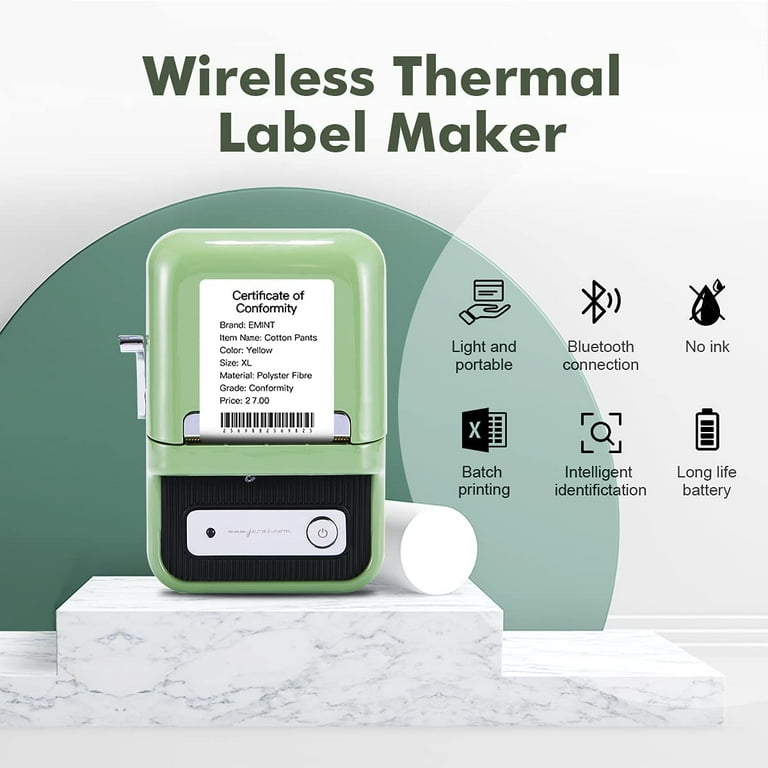 NIIMBOT Label Maker Machine, B21 Barcode Label Maker, Wireless