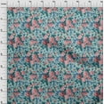 thumbnail image 4 of oneOone Viscose Jersey Light Blue Fabric Florals Sewing Material Print Fabric By The Yard 60 Inch Wide, 4 of 4