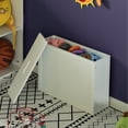 thumbnail image 4 of Wooden White Finish Storage Box with Cover, Small Storage Laundry Hamper, 4 of 6