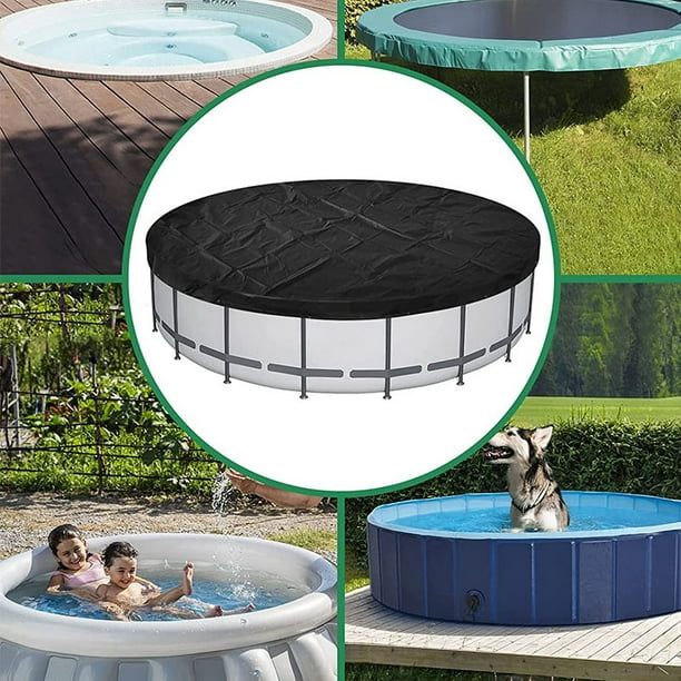 Round Swimming Pool Cover Swimming Pool Solar Cover, 160*30cm（Black）